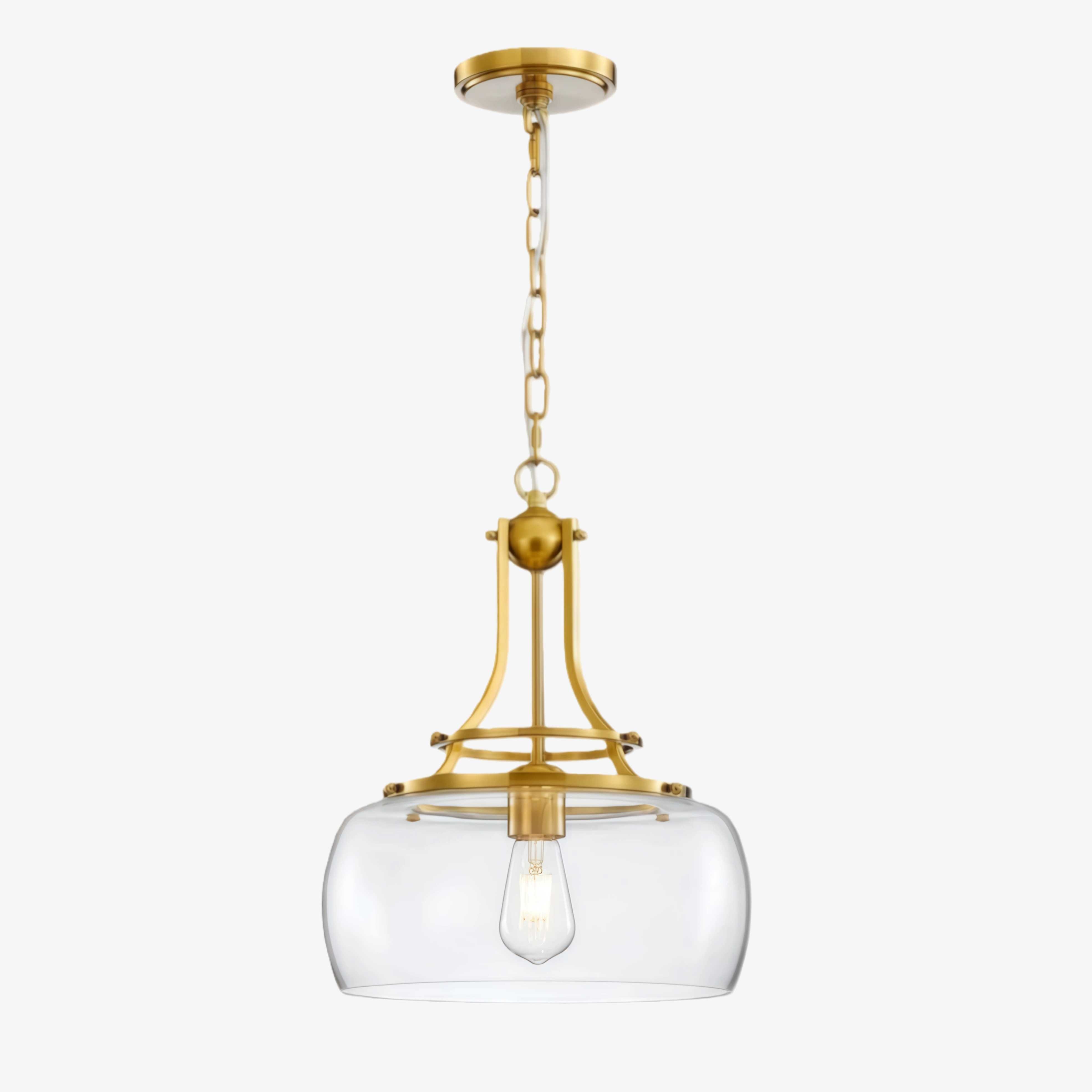 Lirra Vintage hanglamp met transparante glazen koepel - Klassieke industriële stijl voor de entree HL2425