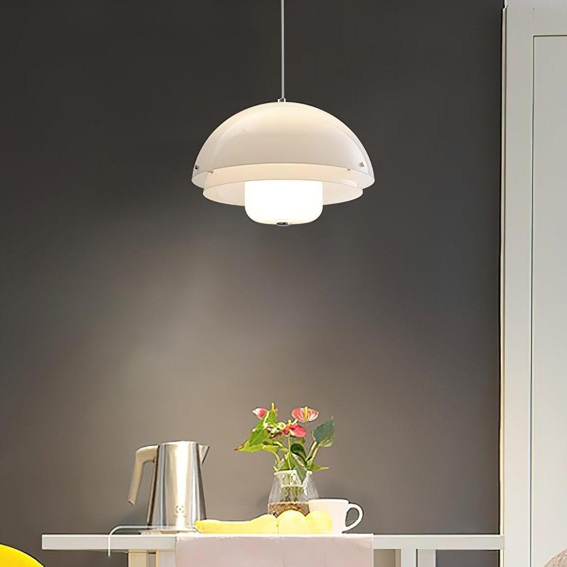 Moderne Melk Witte Multilagen Sferische Hanglamp HL309