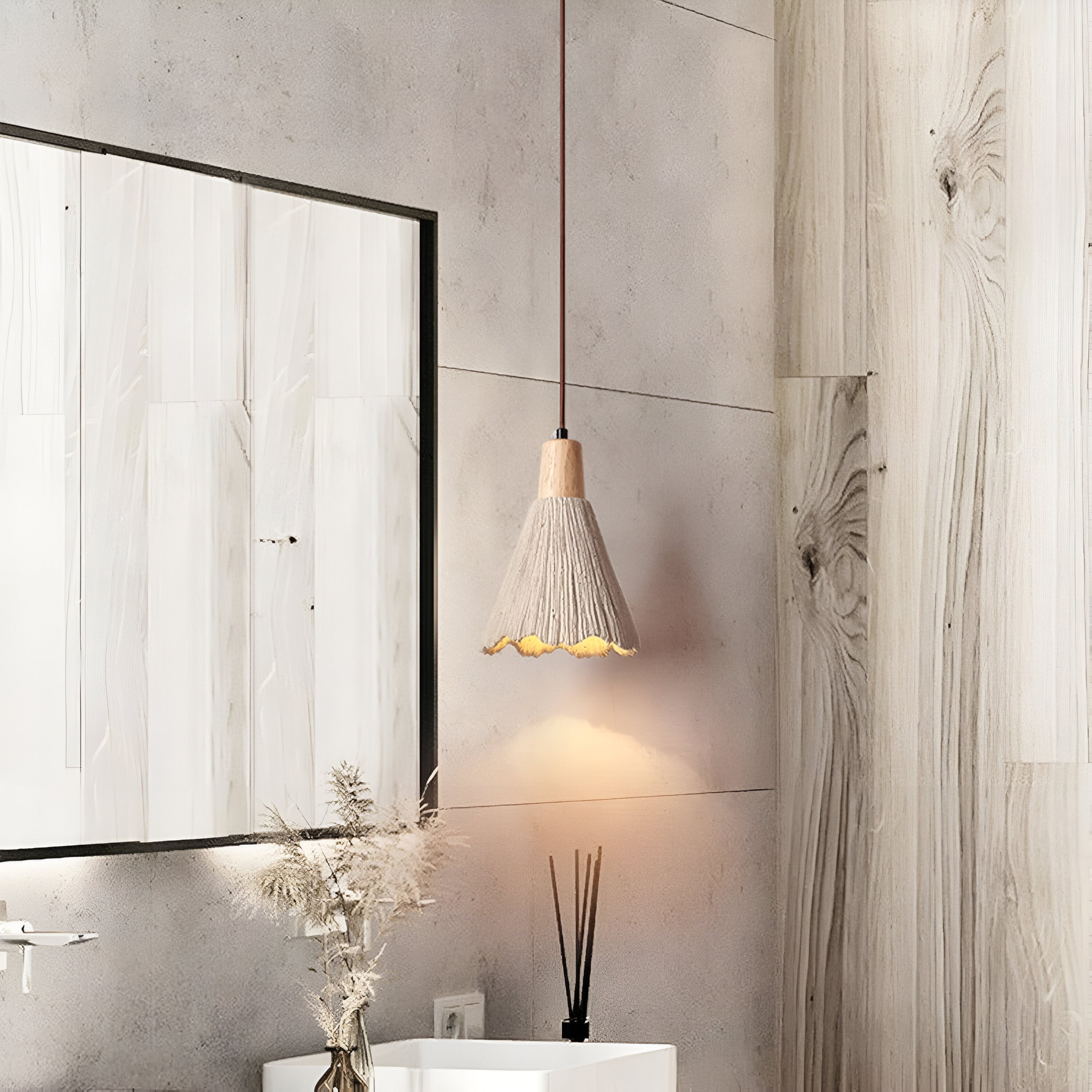 Crème retro Wabi-Sabi LED hanglamp HL3472