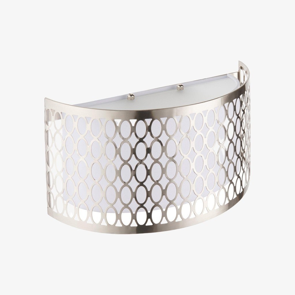 Liorin Fretwork wandlamp - Moderne gebogen metalen en stoffen kap wandlamp voor hal of slaapkamer HL2192