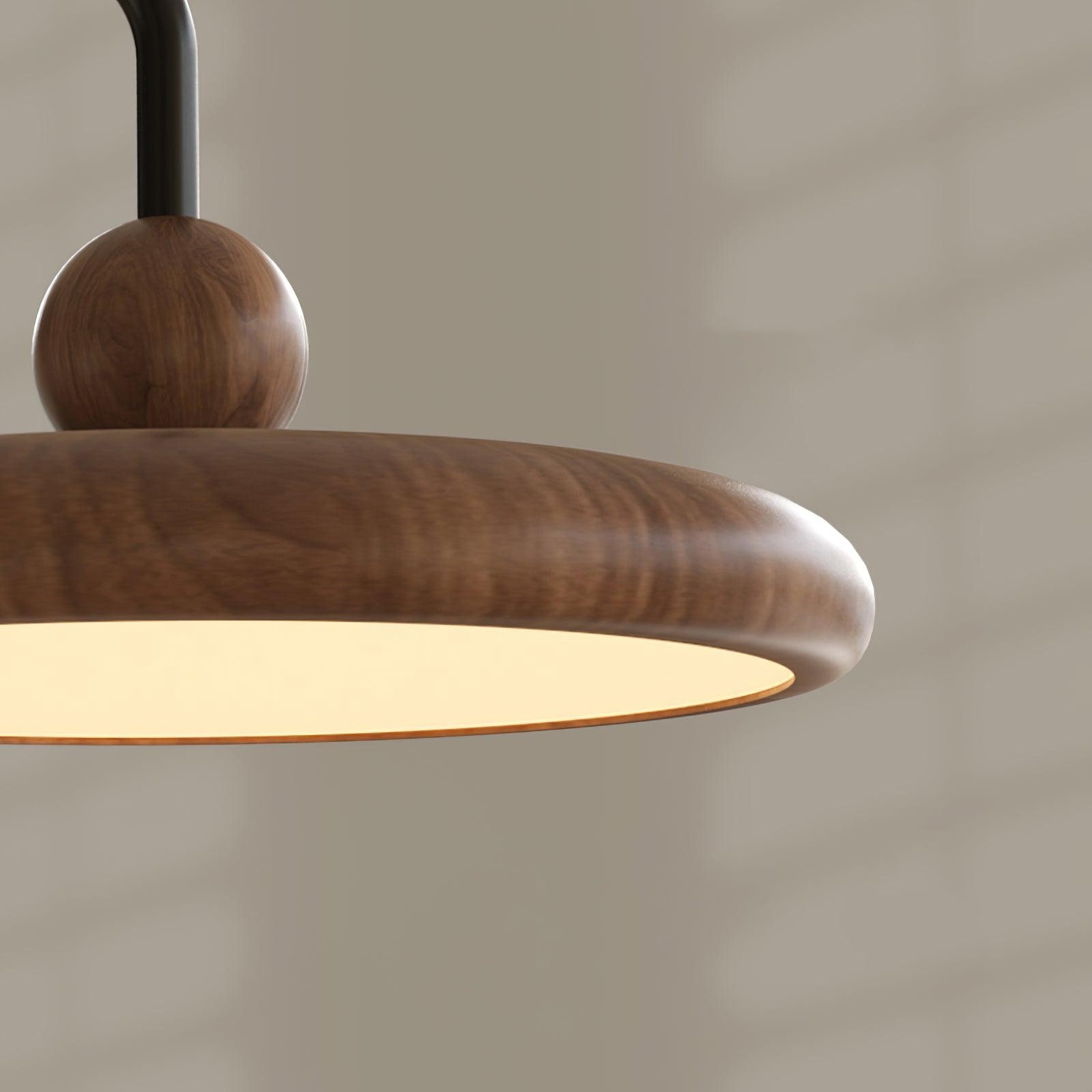 Wandlamp met Zwenkarm en Houten Schijfvormige bol voor Slaapkamer HL1080