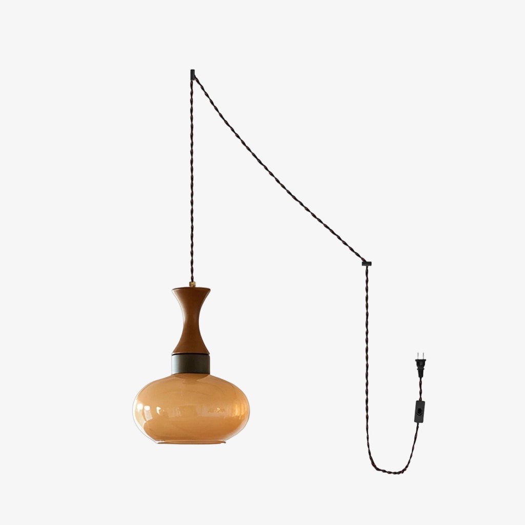 Velora Scandinavische hanglamp in boerderijstijl met glazen kap, modern ontwerp met stekker HL2503