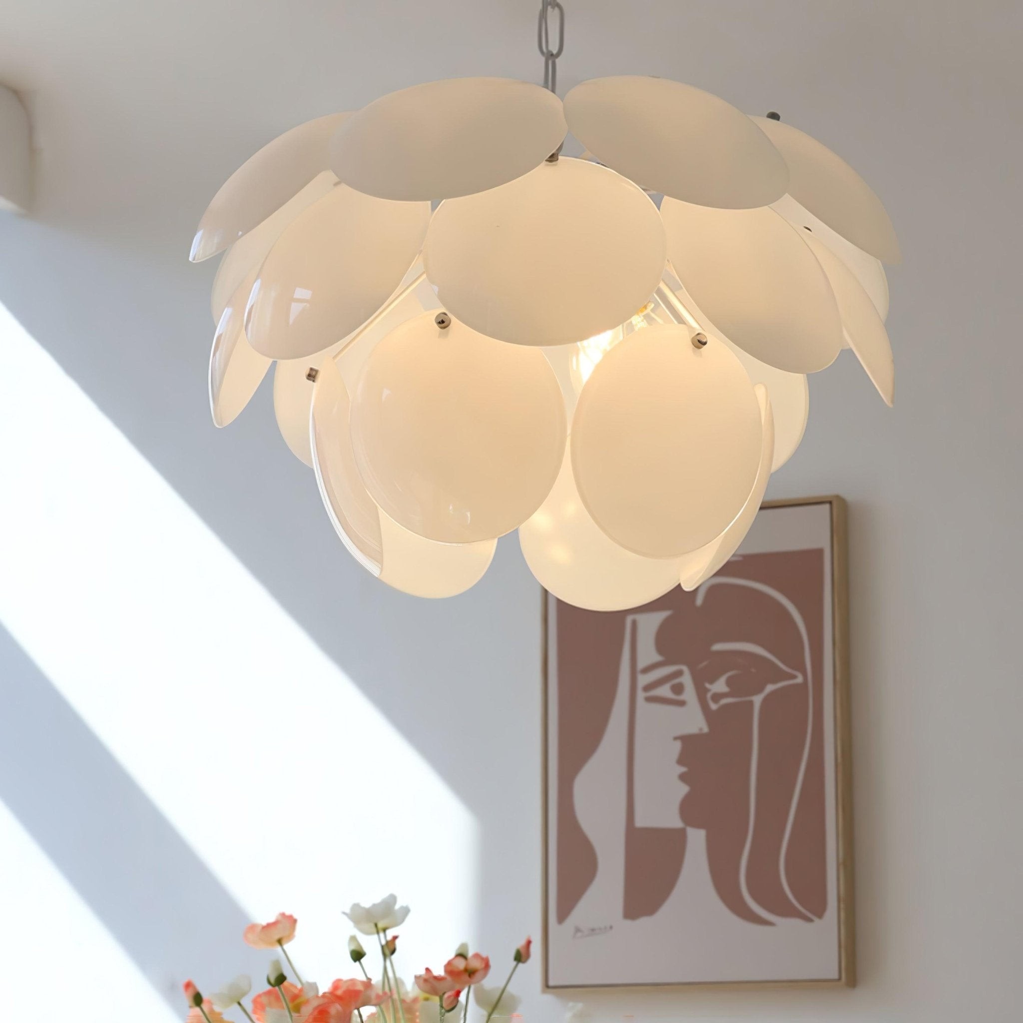 Luxe mode lichtgevende bloemblaadjes glazen kroonluchter HL581