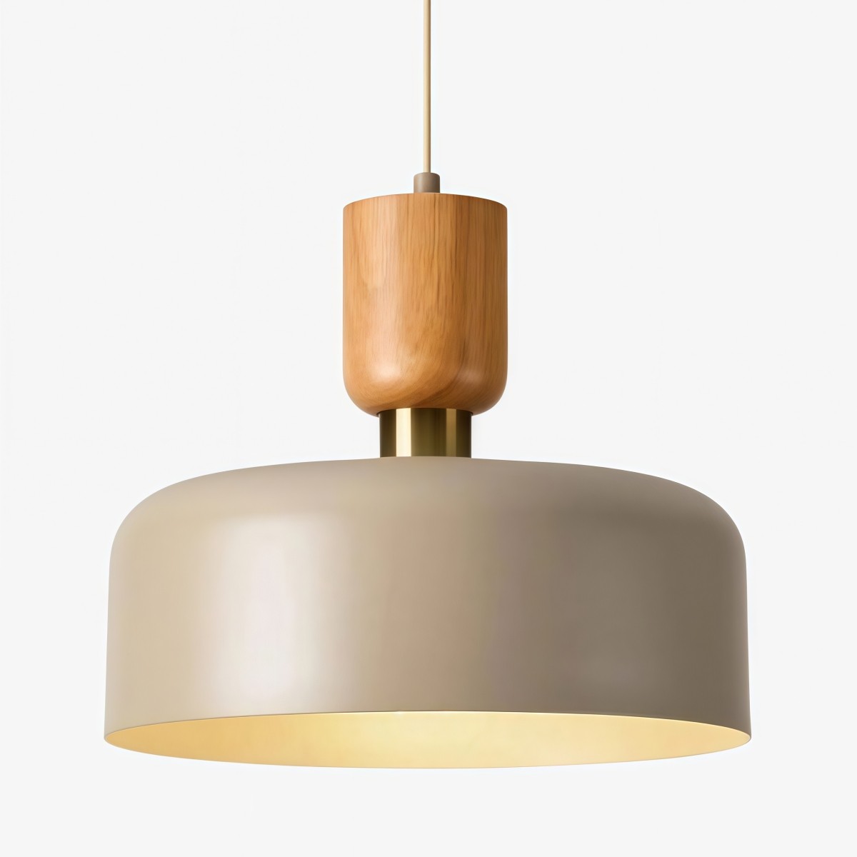 Orbulis Ronde Hanglamp met Houtnerf - Moderne Metalen Hanglamp voor de Eetkamer HL2366