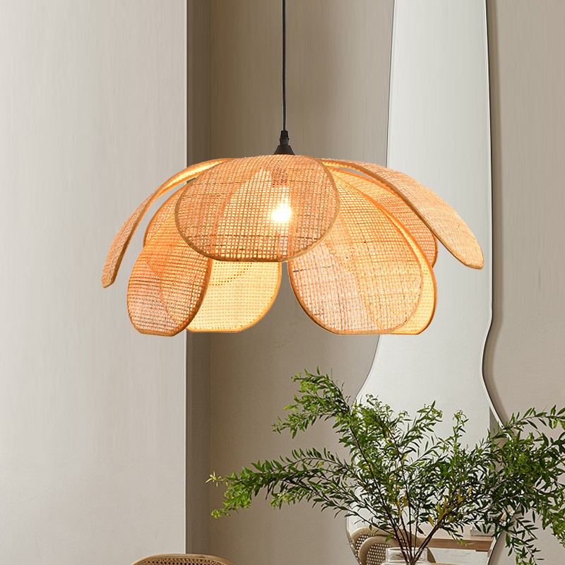 Rustieke rotan bloemblaadje design kroonluchter HL126