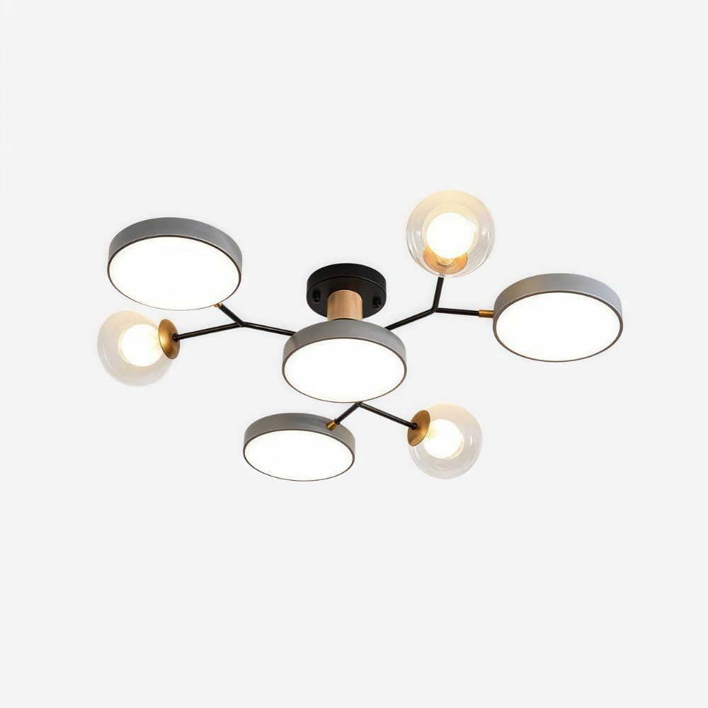 Nordic Branch LED Plafondlamp - Ronde Houten Lamp voor Slaapkamer HL1349