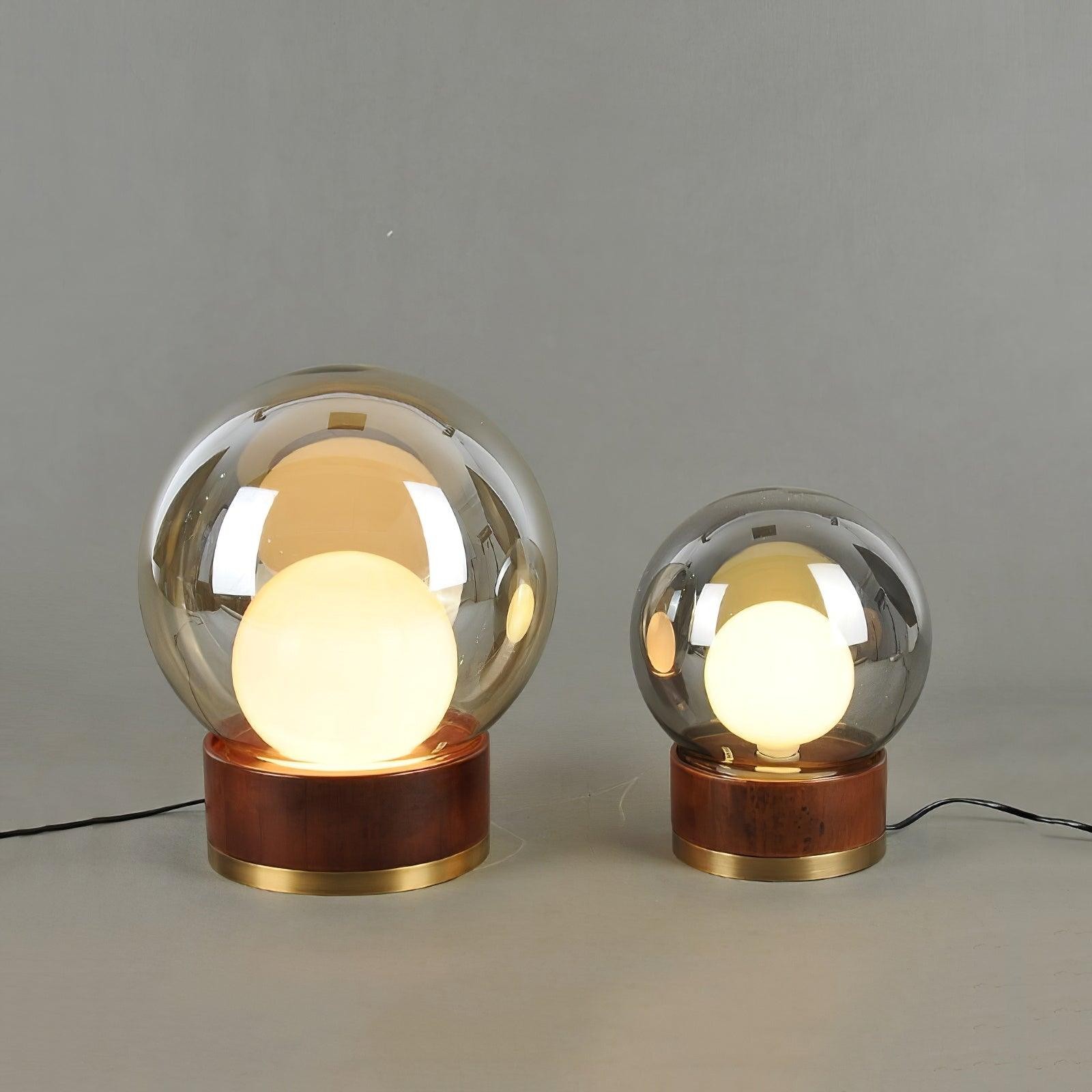 Eenvoudige creatieve houten bol tafellamp HL779