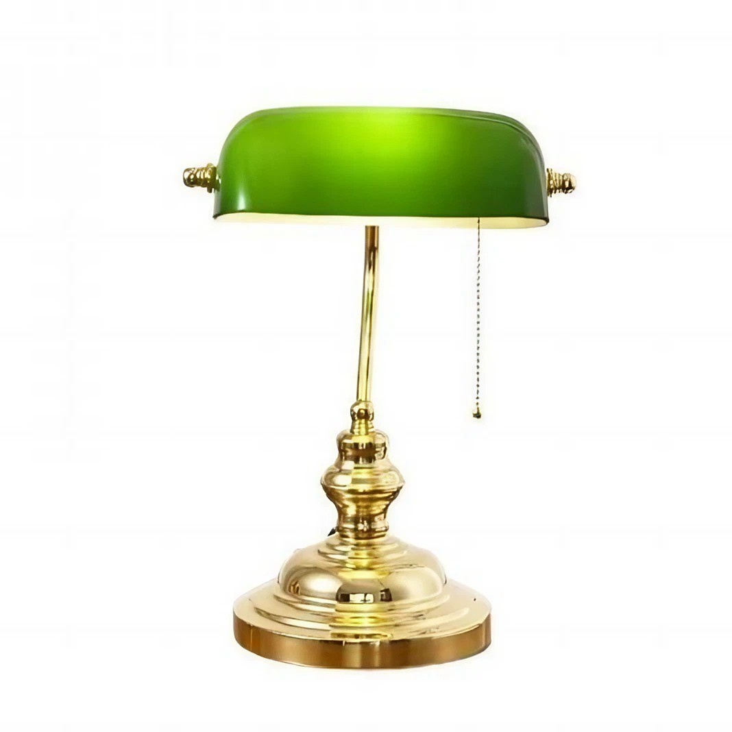 Vintage Groene Bankers Tafellamp