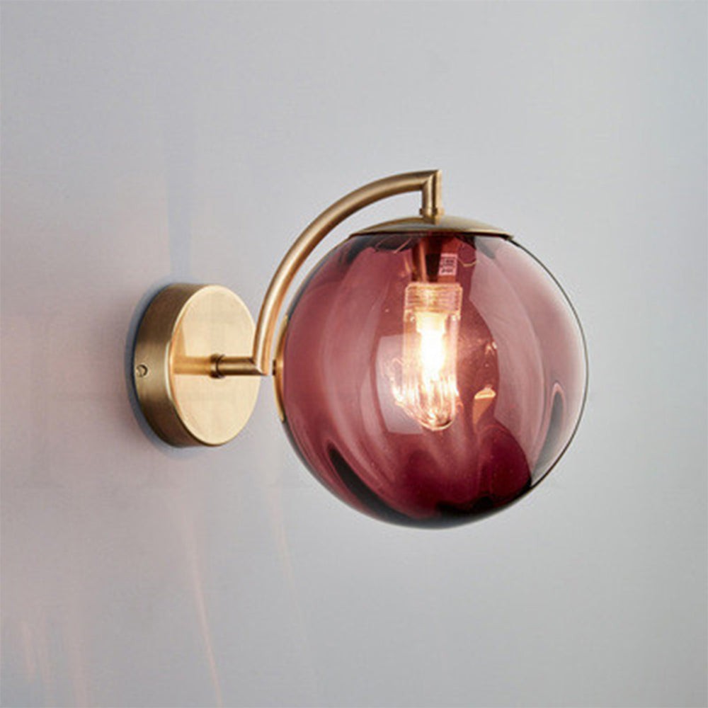 Moderne glazen veelkleurige bolvormige gouden lamppaal wandlamp HL697