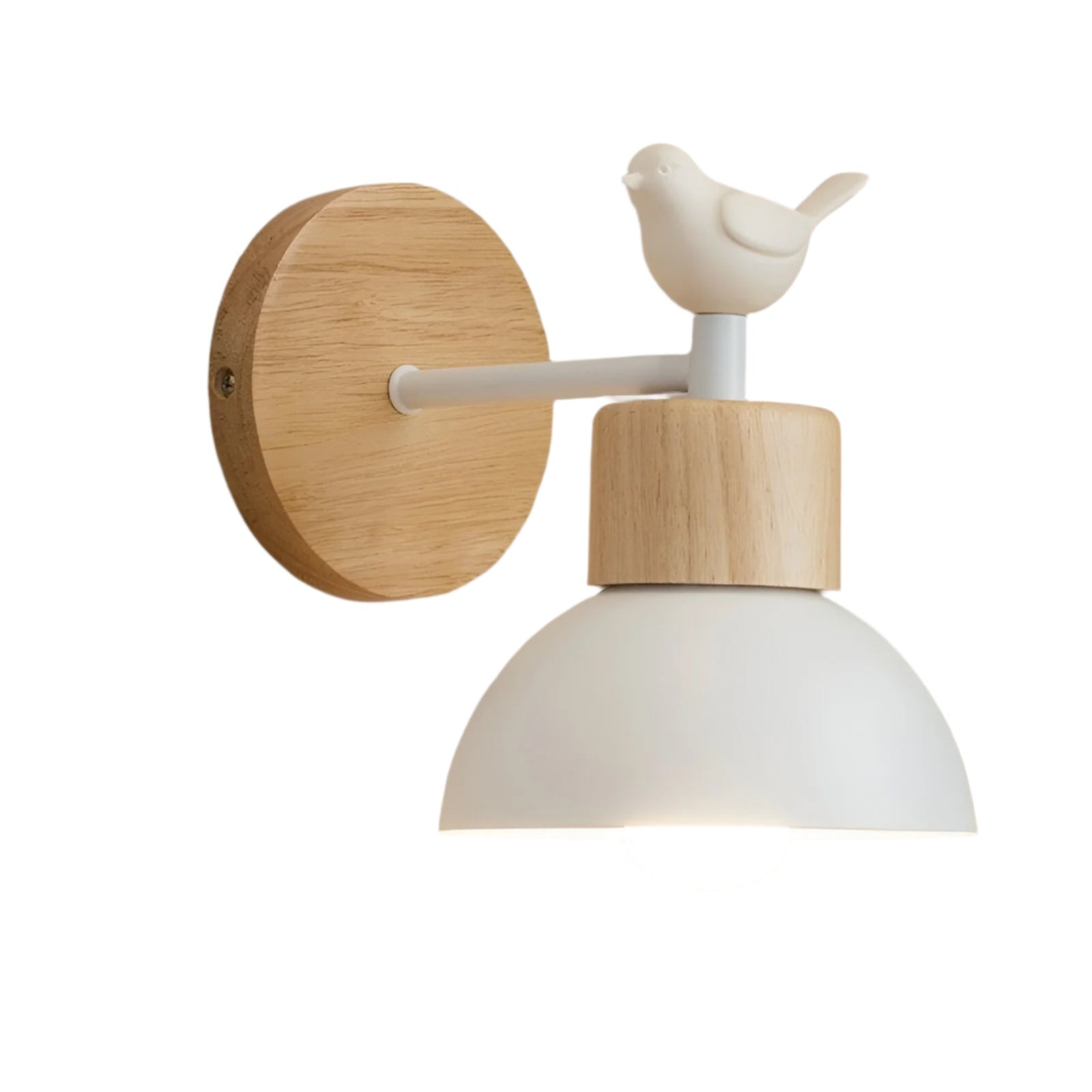 Nordic Wood Iron Shade Japandi Wandlamp HL1293