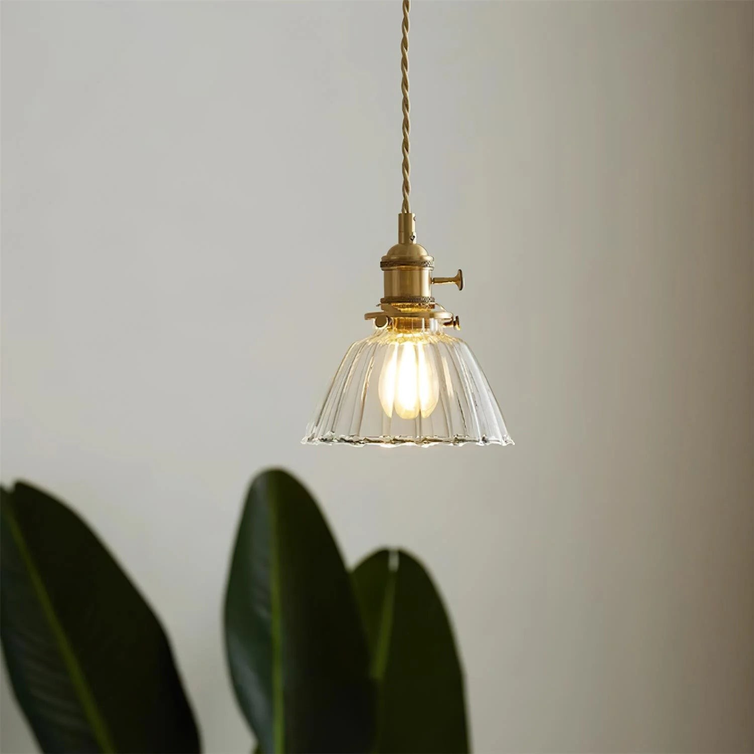 Jasmine Vintage messing glazen hanglamp HL3503