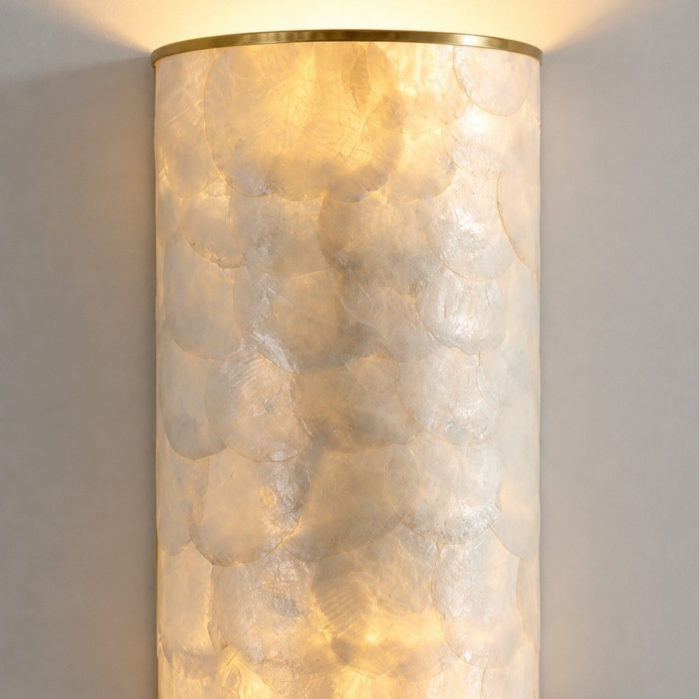 Nacrelith Capiz schelp wandlamp met gelaagde textuur - Moderne wandlamp voor de woonkamer HL3548