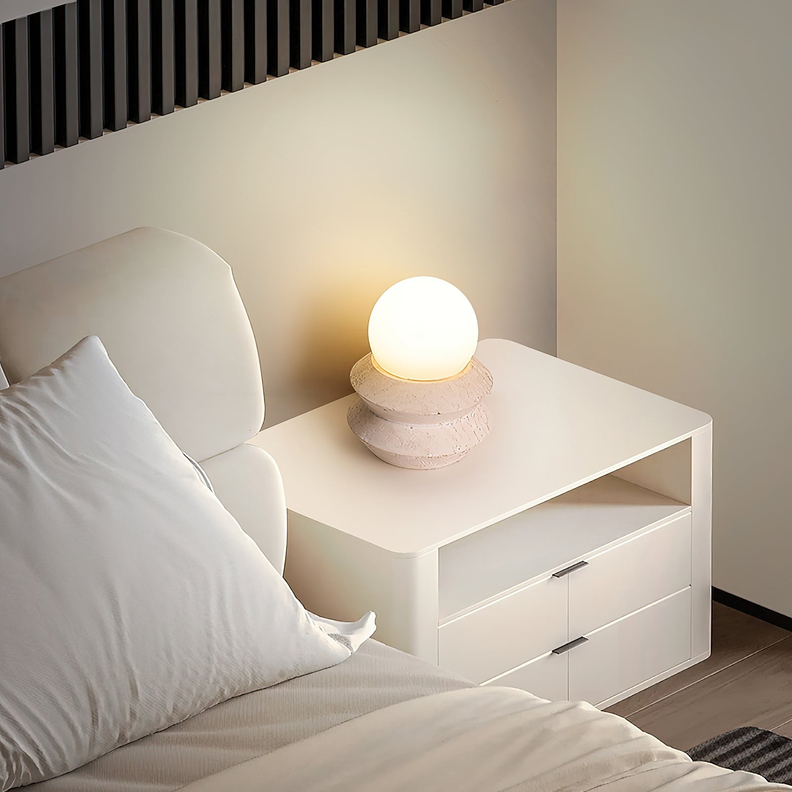 Fin Travertine Tafellamp (Ingebouwde Batterij) HL3213
