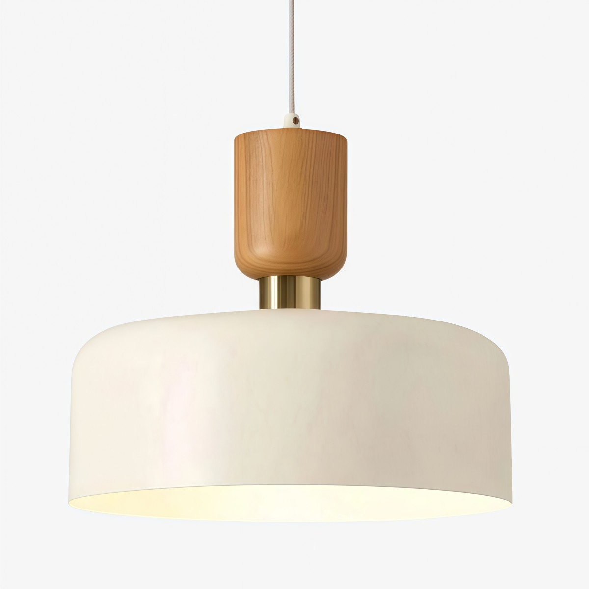 Orbulis Ronde Hanglamp met Houtnerf - Moderne Metalen Hanglamp voor de Eetkamer HL2366