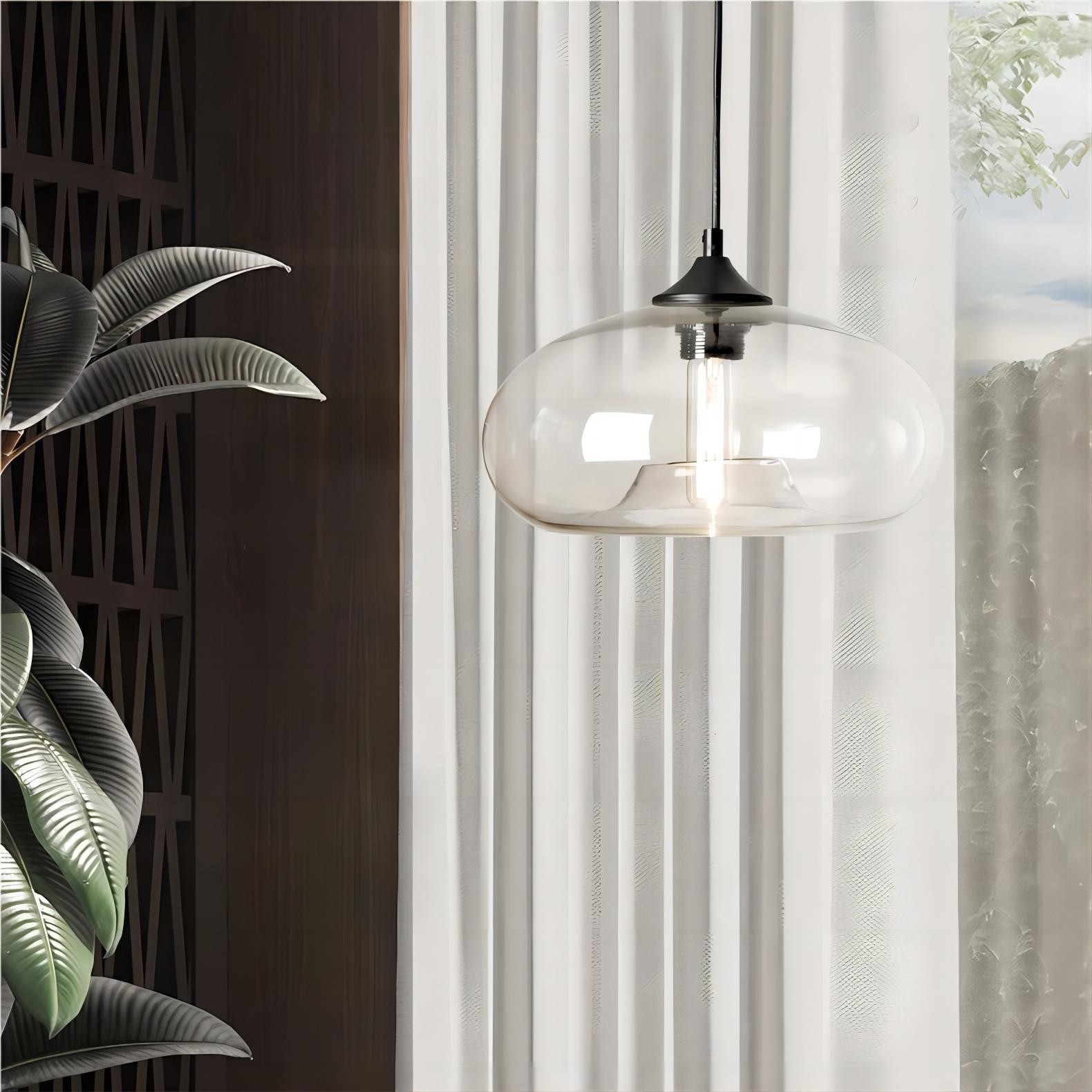 Scandinavische Macaron transparant glas kunst hanglamp HL109