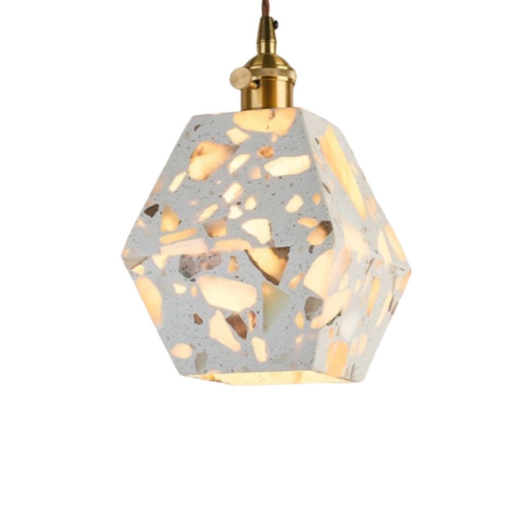 Natuurlijke Wabi-sabi Doorschijnende Terrazzo Hanglamp HL1003