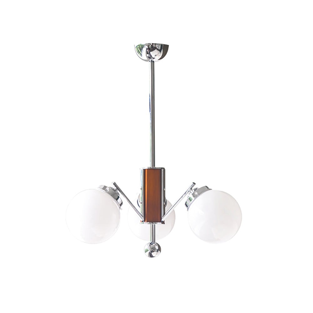 Mid Century Vintage Crème Glazen Kroonluchter HL524