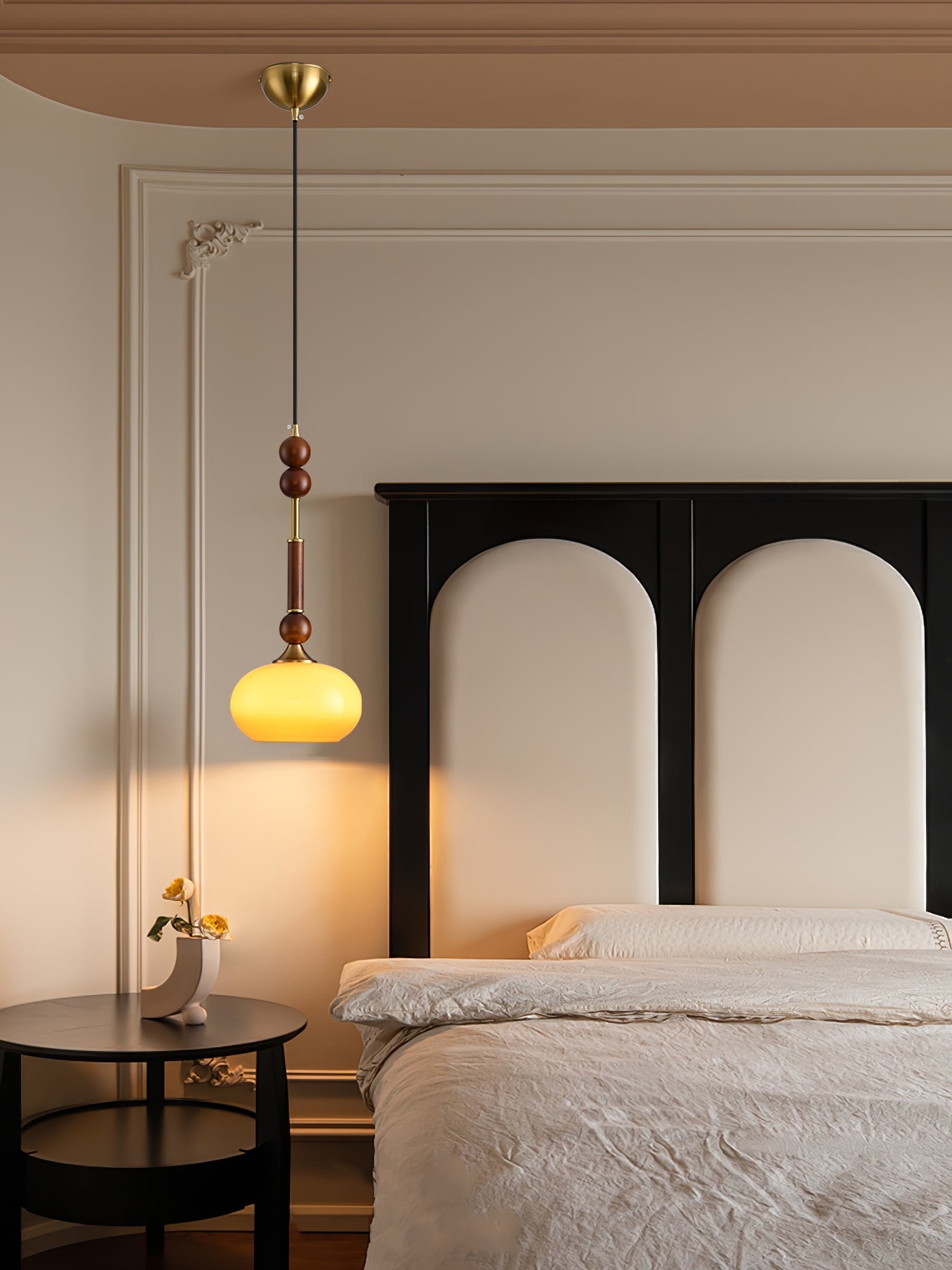 Retro massief houten serie hanglamp HL770