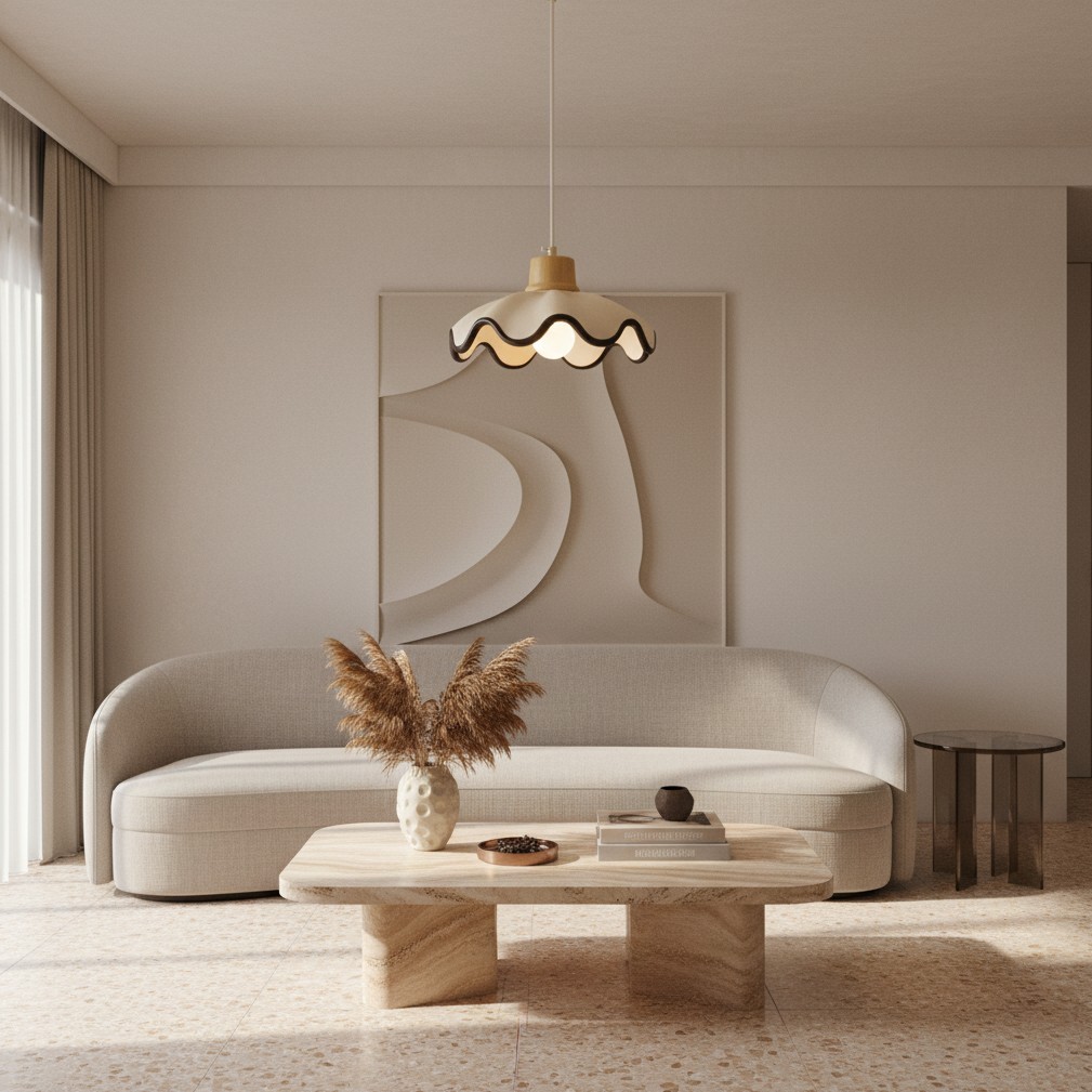 Moliro Hanglamp met Gegolfde Rand - Moderne, Golvende Verlichting voor de Eetkamer HL2311