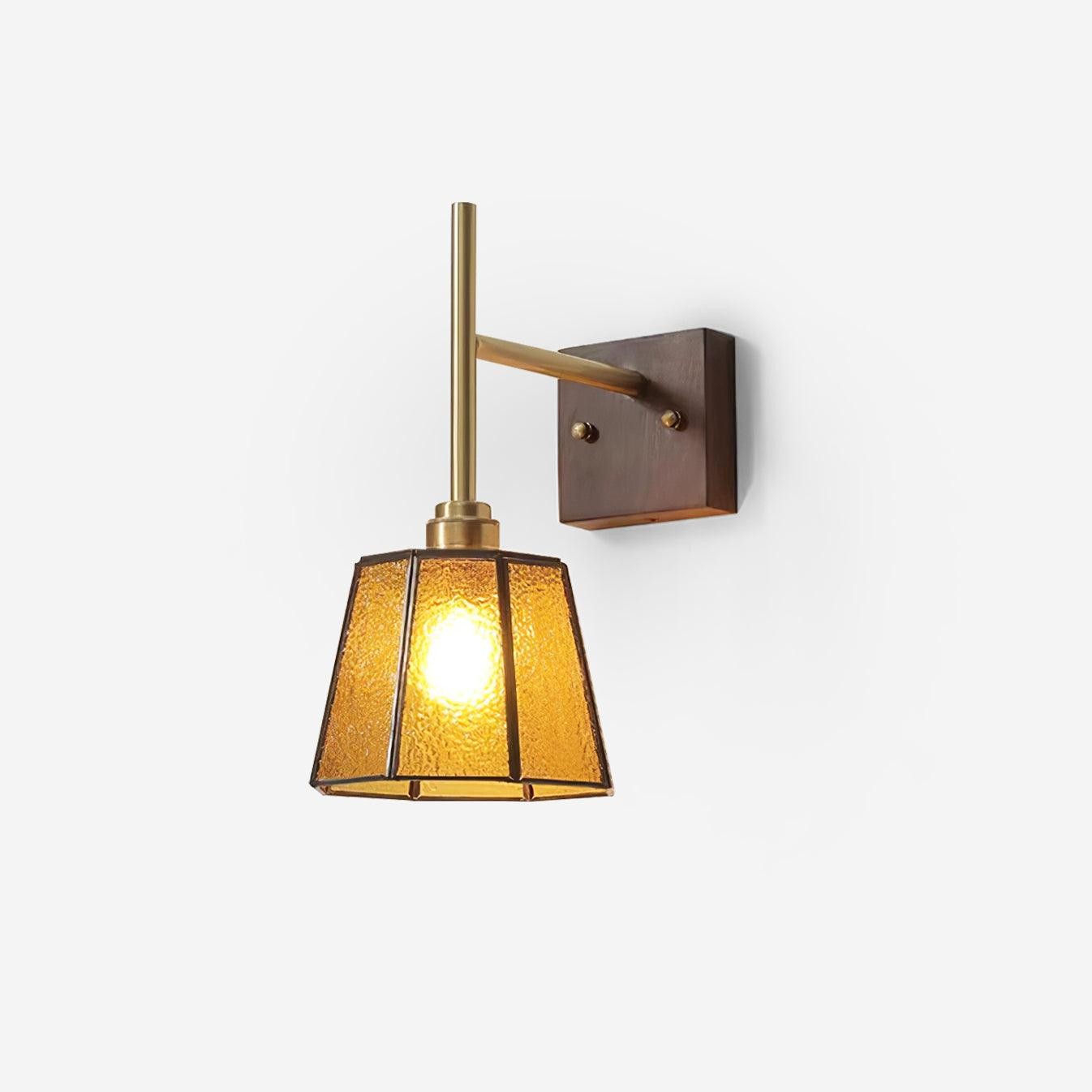 Vintage messing walnoot wandlamp HL843