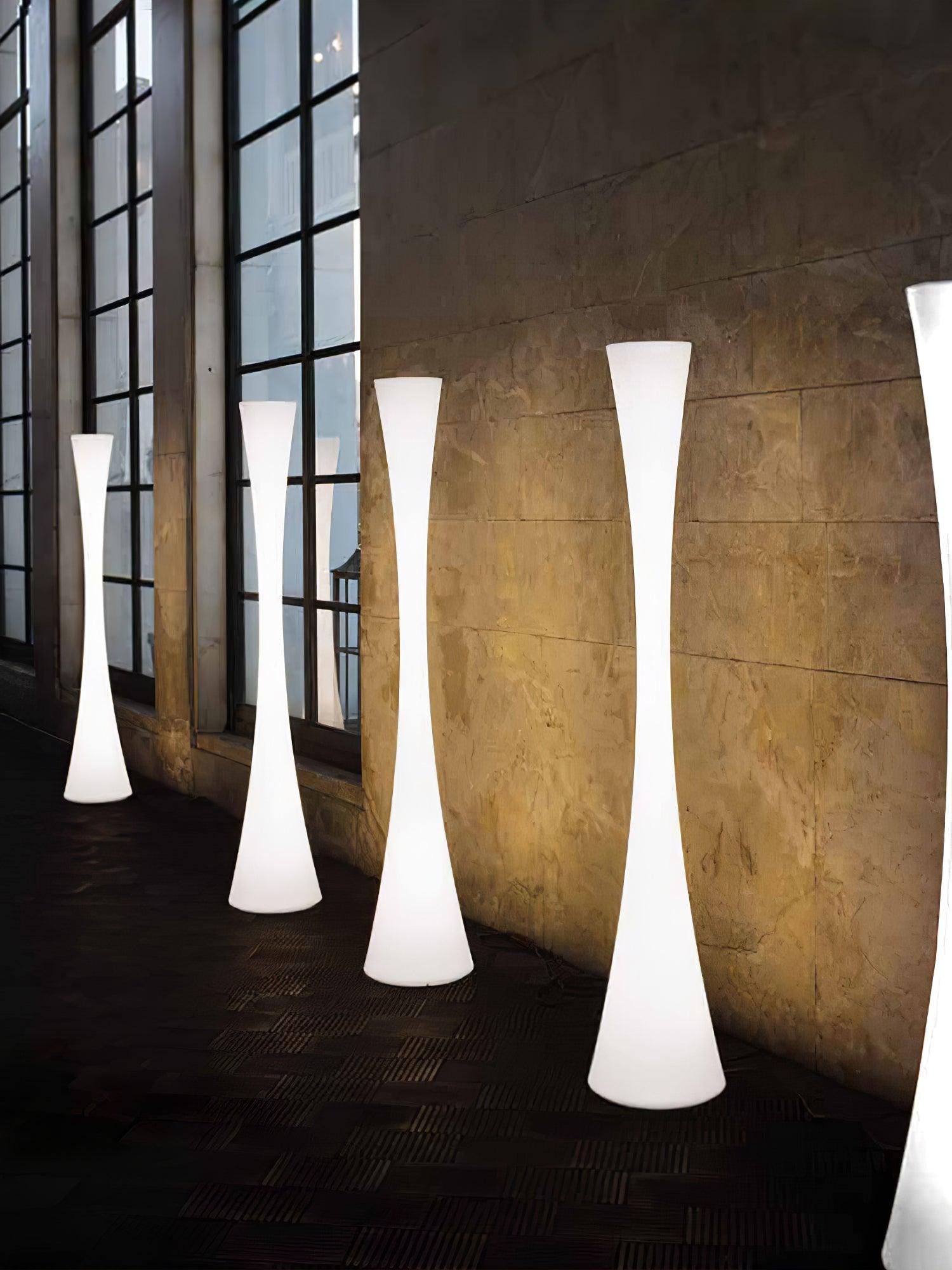 Romantische eenvoudige witte kolomvloerlamp HL997