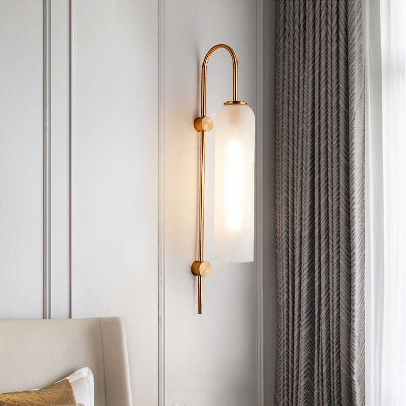 Glazen Float Glide Cilindrische Wandlamp voor Slaapkamer
