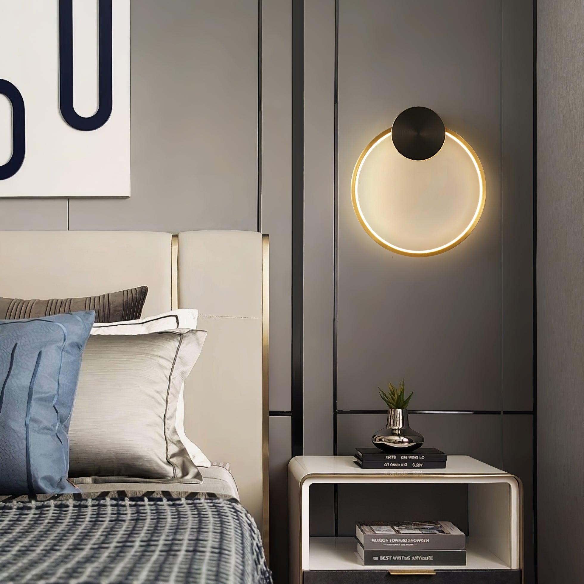 Minimalistische creatieve eenvoudige messing ronde LED-wandlamp HL776