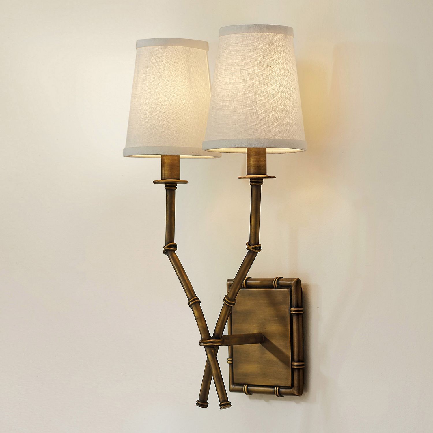 Dubbele bamboe wandlamp HL3139