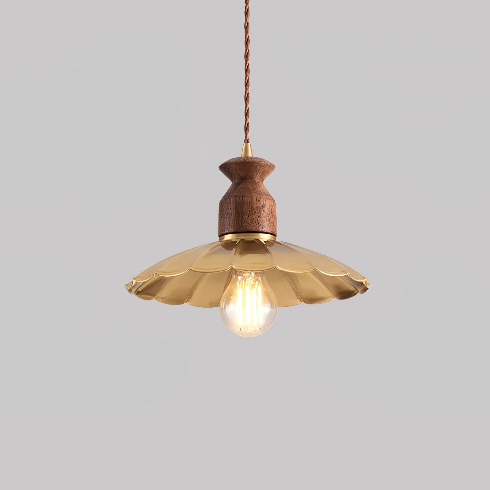 Ronde messing metalen badge gouden hanglamp HL389