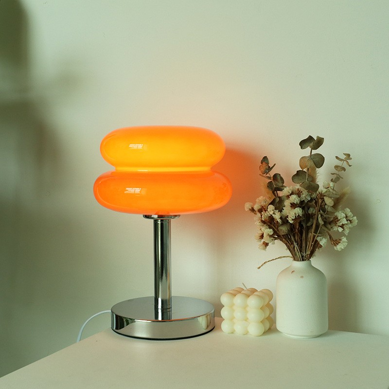 Bauhaus Dubbele Glazen Tafellamp - Sculpturale Gelaagde Nachtlamp voor Slaapkamer en Bureau HL22