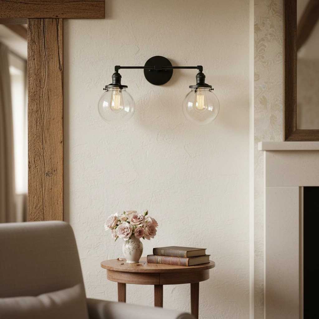 Lumio Globe glazen bol wastafellamp - moderne badkamerlamp met twee lampen HL1671