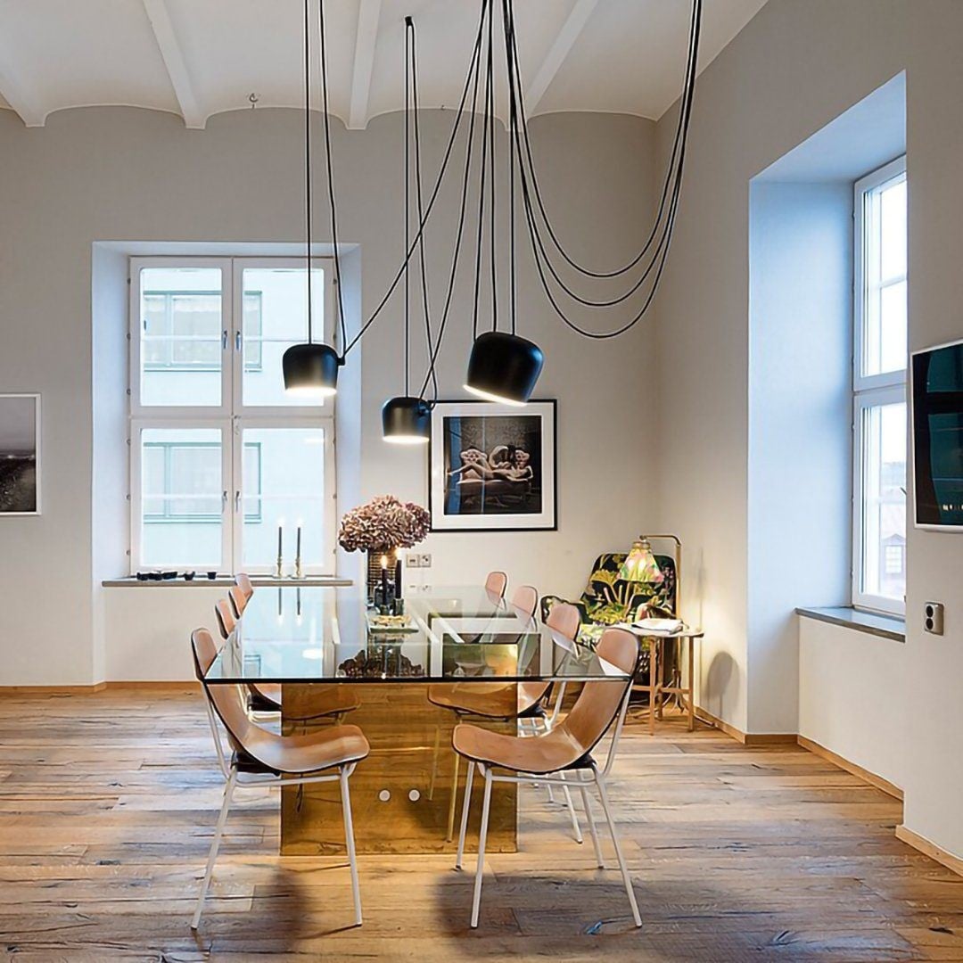 Axiomorna Industriele Hanglamp Eettafel (Dimbare versie)