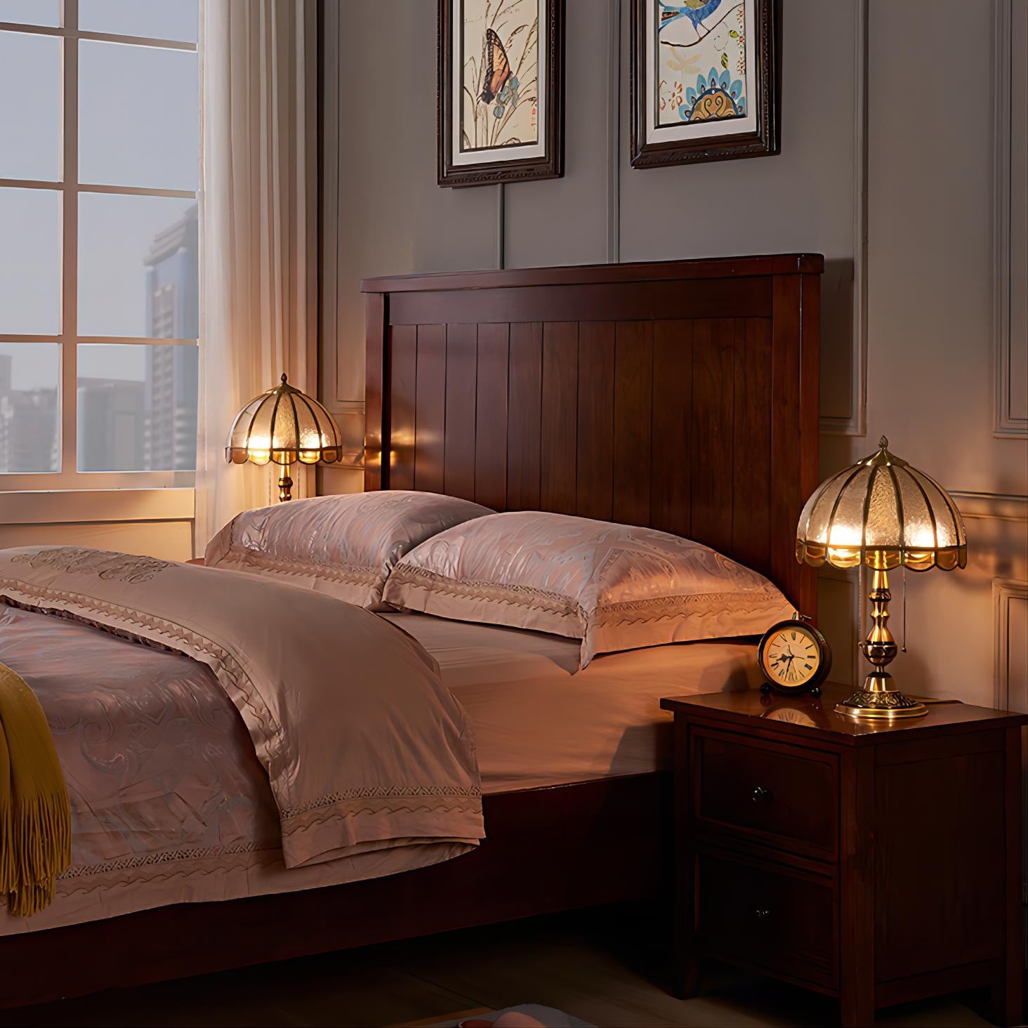 Vintage luxe koperen tafellamp
