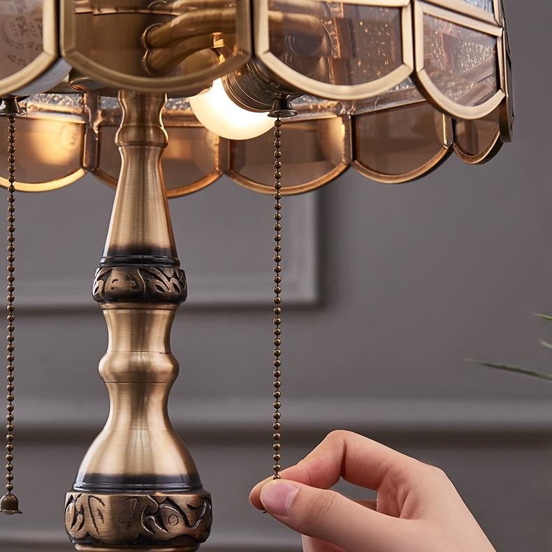 Vintage luxe koperen tafellamp