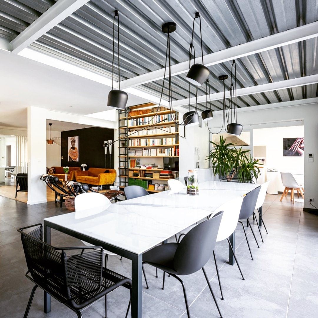 Axiomorna Industriele Hanglamp Eettafel (Dimbare versie)