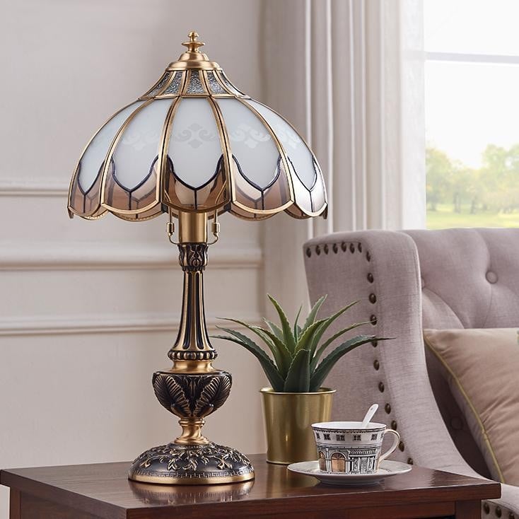 Vintage luxe koperen tafellamp