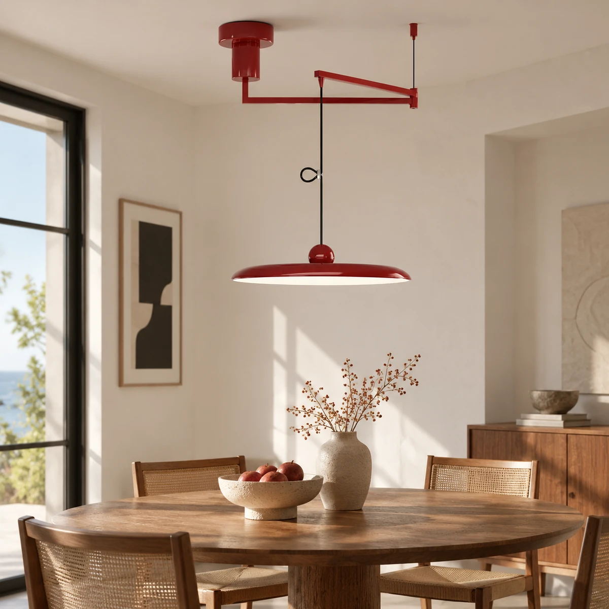Red HL885 pendant in a dining room