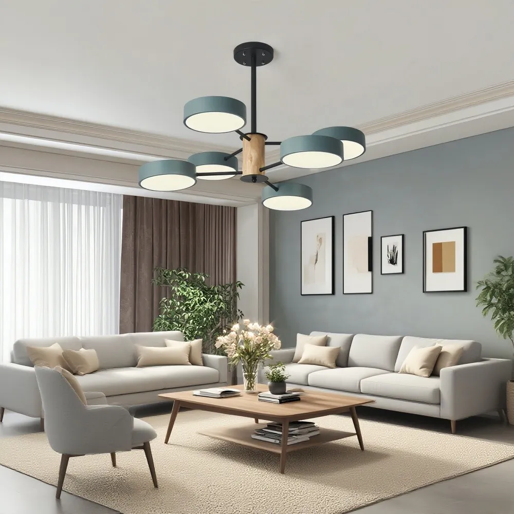Scandinavische kroonluchter met houten takken - Sputnik Disc LED-lamp HL1352