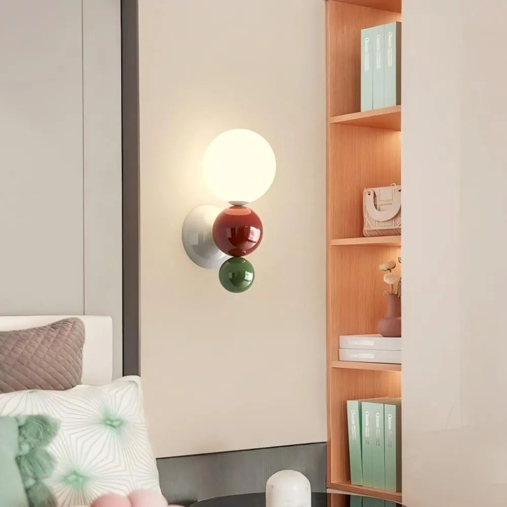 Kleurrijke Crèmekleurige Bolvormige Wandlamp HL321