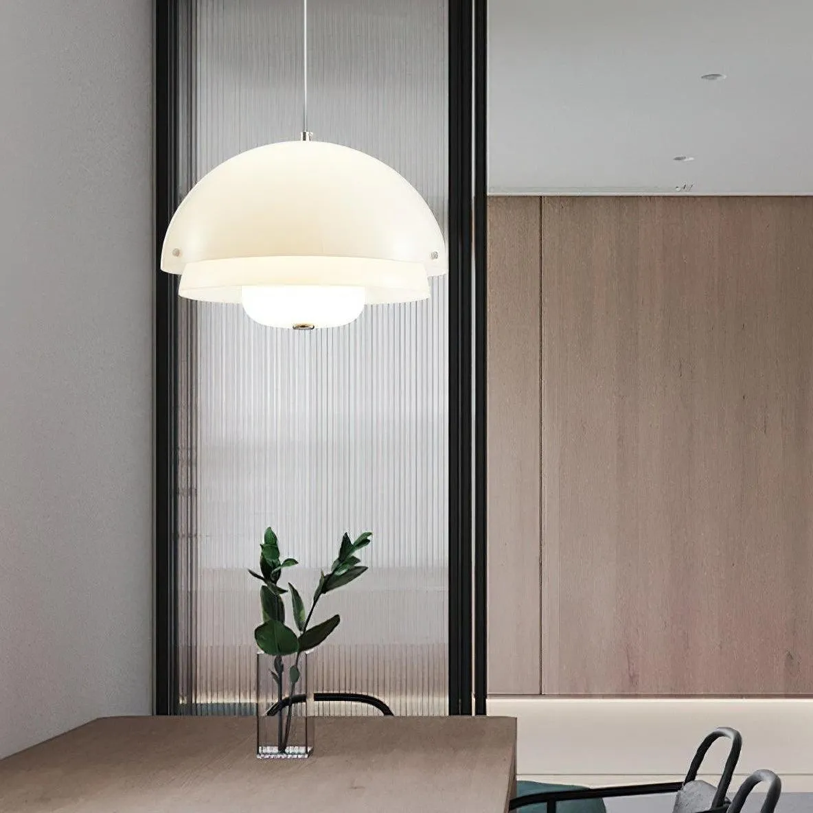 Moderne Melk Witte Multilagen Sferische Hanglamp HL309