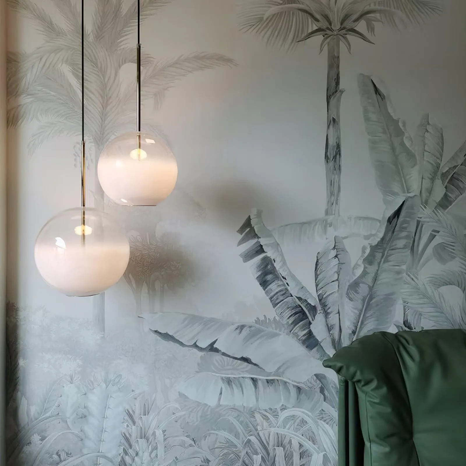 Eenvoudige bolvormige druppelvormige glazen hanglamp HL888