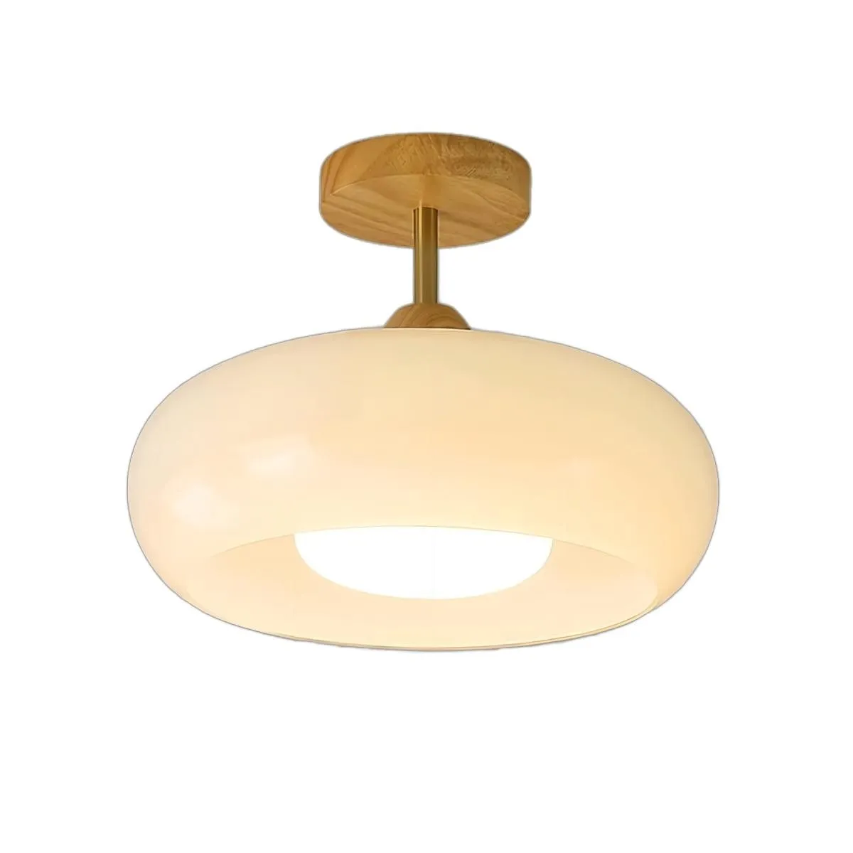 Vintage Bauhaus Glazen Schijfplafondlamp HL153