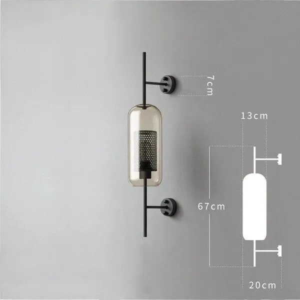 Vintage Glazen Wandlamp Woonkamer Industrieel HL50