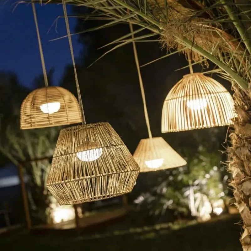Sisine LED rustieke rotan hanglamp