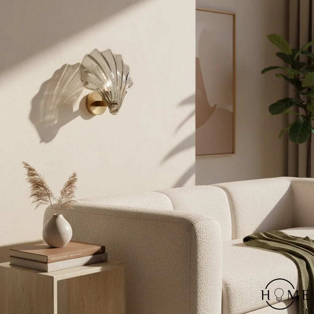 Moderne glazen design wandlamp in schelpvorm HL61