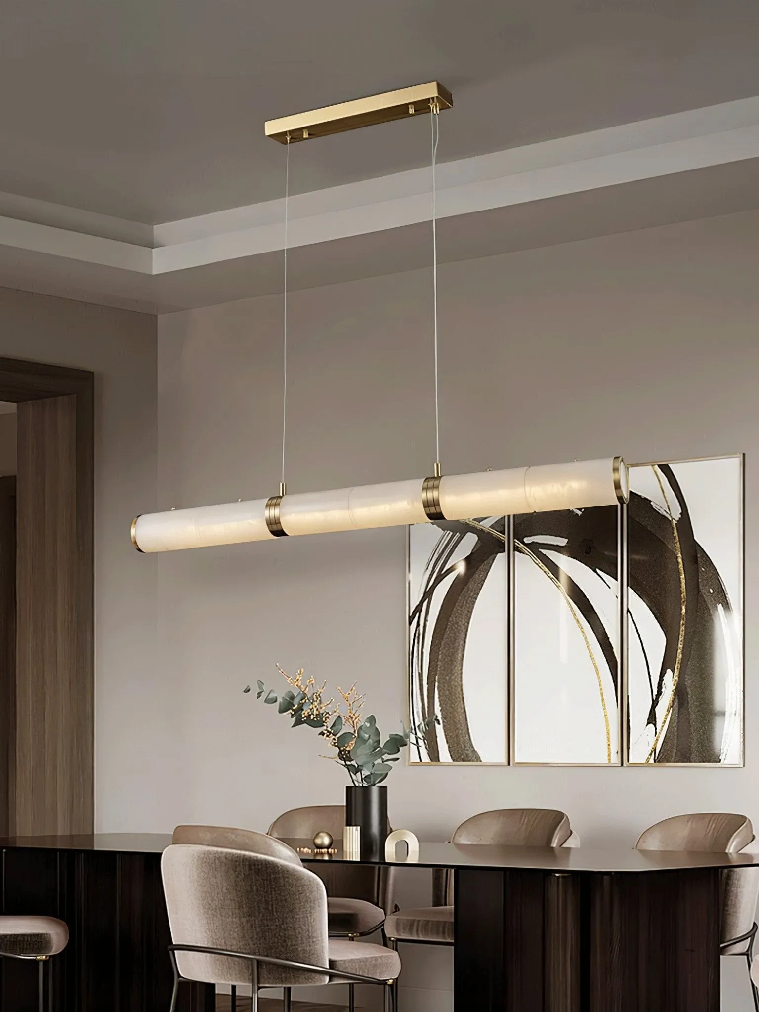 Luxe albasten balken hanglamp HL345