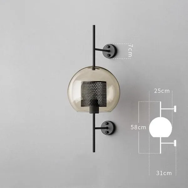 Vintage Glazen Wandlamp Woonkamer Industrieel HL50