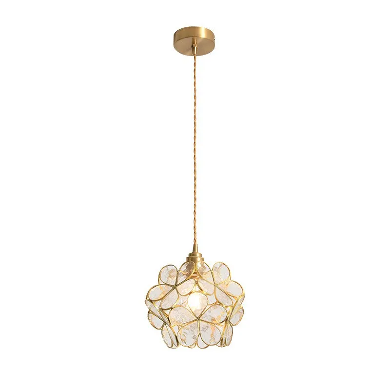 Romantische handgeblazen glazen bloemblad hanglamp HL47