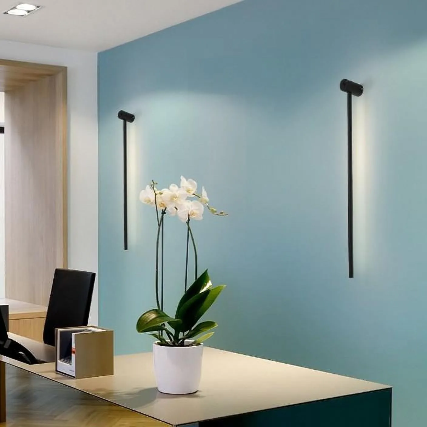 Industriële zwarte lineaire LED wandlamp HL159