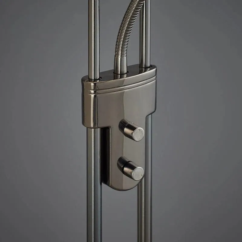 Linexis Art Deco vloerlamp van metaal en opaalglas - Dubbele lichtbron voor moderne interieurs HL2137